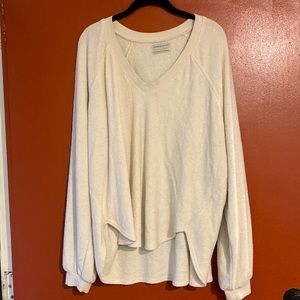 Urban Outfitters Womens Fuzzy Oversized Sweater V-Neck Pullover